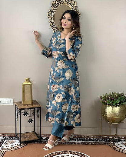 Printed Rayon kurti with pant