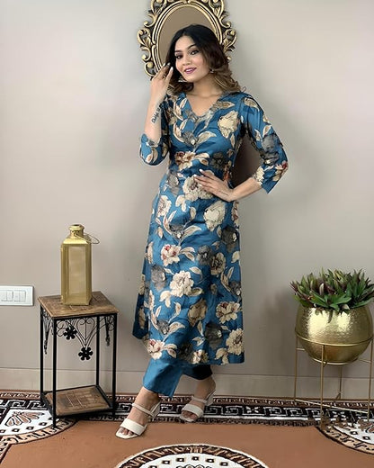 Printed Rayon kurti with pant