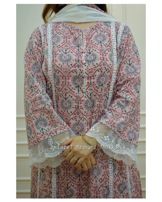 Printed Cotton three piece suit