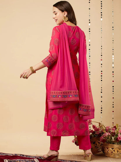 Rayon kurti with dupatta and pant set